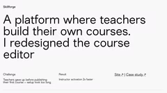 Skillforge case study course editor redesign instructor activation increase