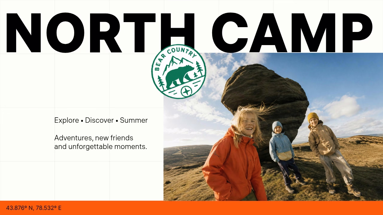 Children's camp introduction, nature, adventure, teamwork, activity.
