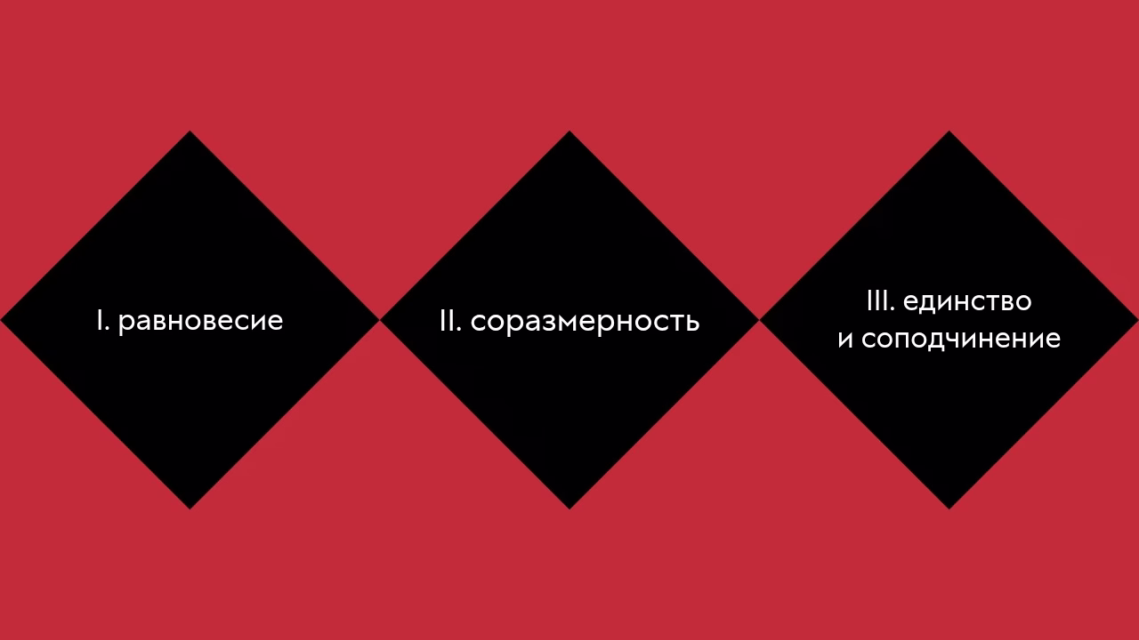 основные принципы композиции: равновесие, соразмерность, единство