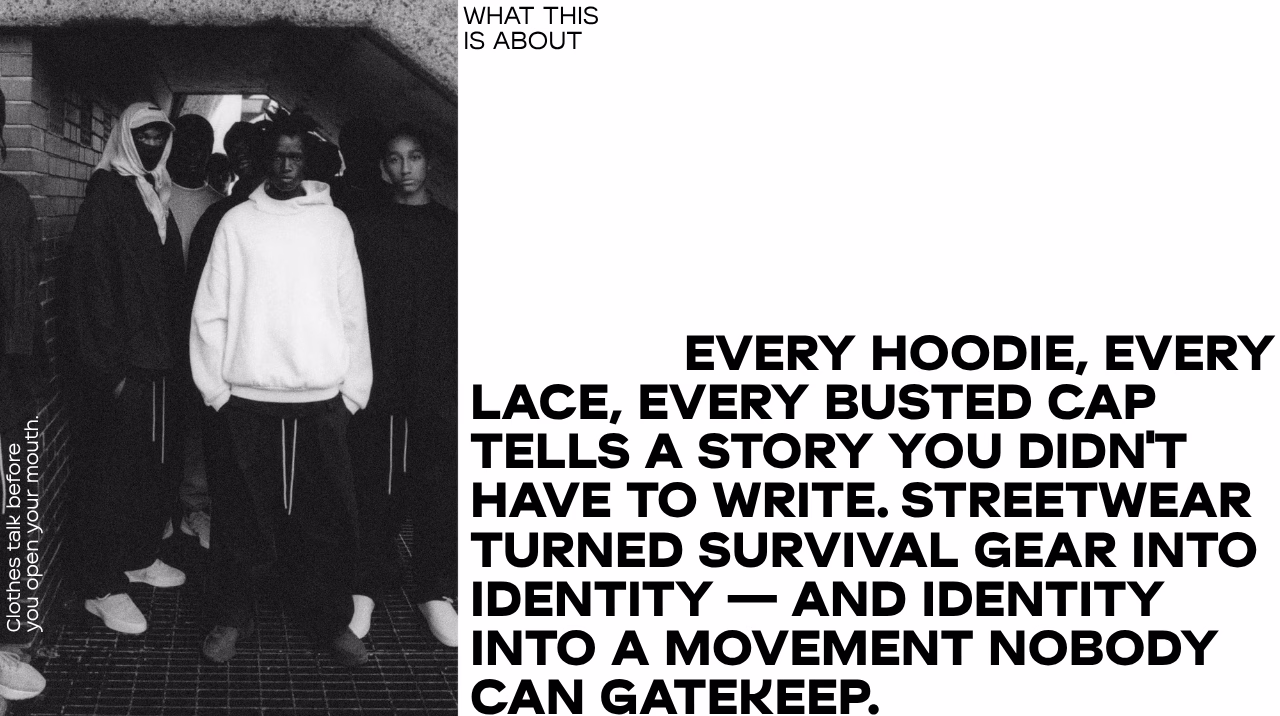 Streetwear style visual presentation elements