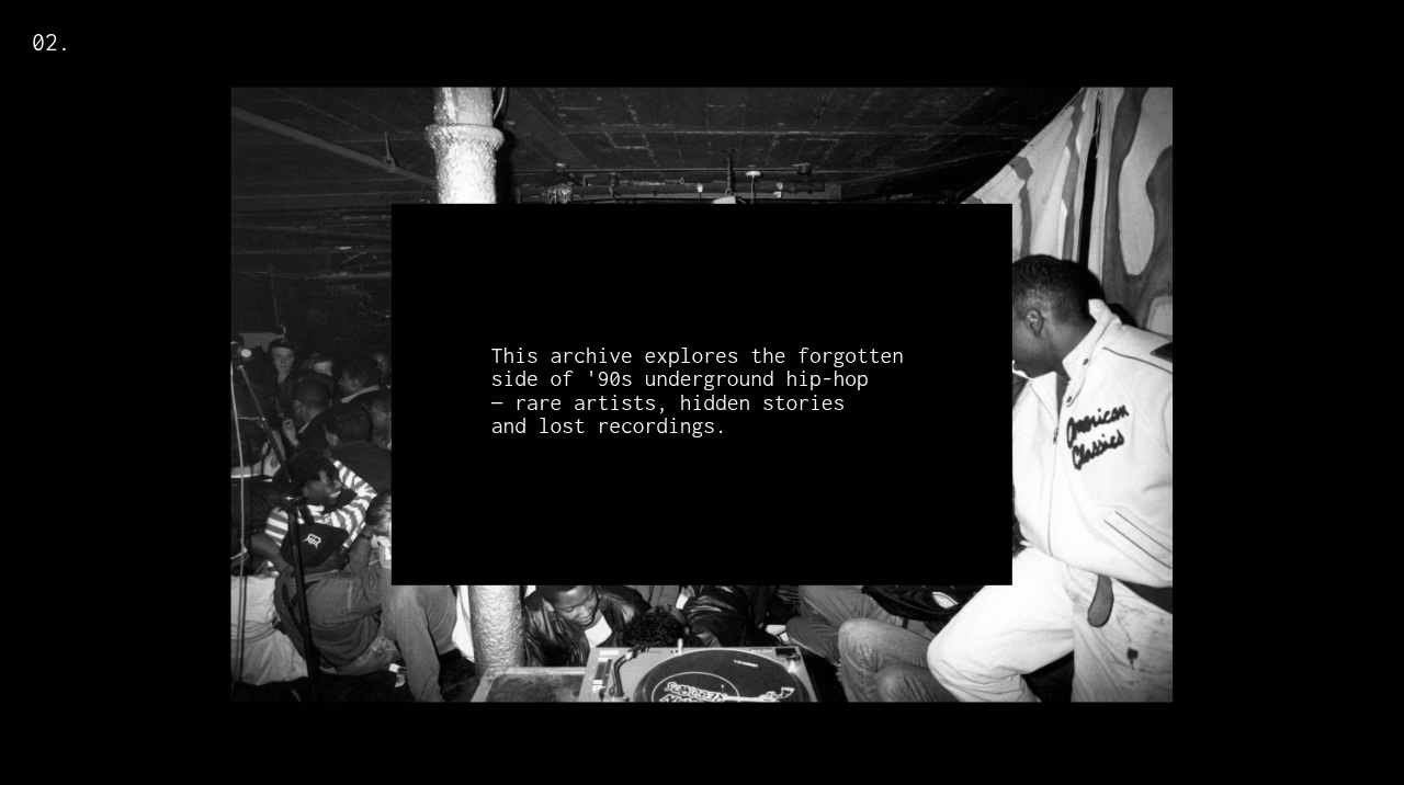 Visuals of 90s underground vibes