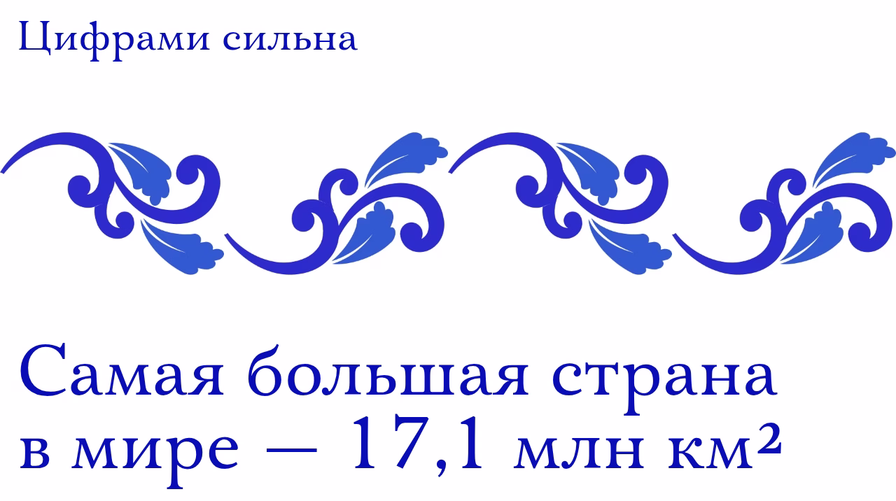 Самая большая страна мира 17,1 млн км²