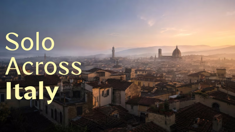 Solo travel Italy title slide